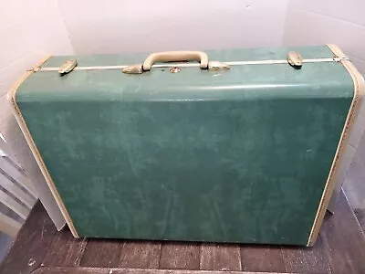 Vtg Retro Samsonite 26” Suitcase Bermuda Green Marbled Schwayder Luggage 50s • $49.99