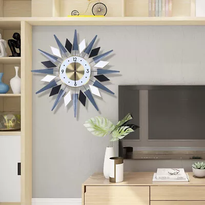 Large Starburst Metal Wall Clock Mid Century Modern Europe Style Decor 60x60cm • $53