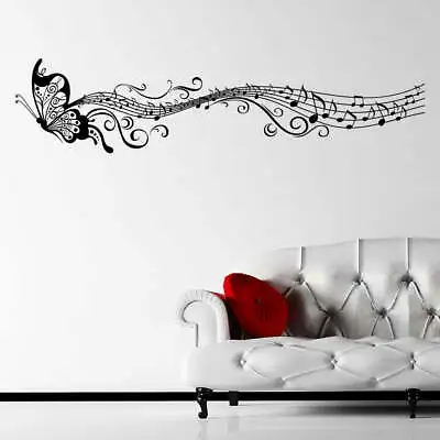 Musical Butterfly Wall Sticker Decal Transfer Music Design NOtes Matt Vinyl UK • £12.60