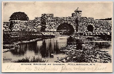 Postcard NY Millbrook New York Stone Bridge At Daheim Dutchess County NY04 • $9.99