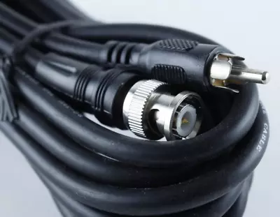 RG-59U = BNC To RCA Male Phono Cable 3m Video CCTV Coax Lead Plug Adapter • £2