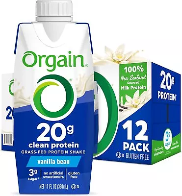 Orgain Clean Protein Shake Grass Fed Dairy Vanilla Bean - 20g Whey Protein Me... • $30.80