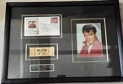 Framed Unused Elvis Ticket From Live Performance On June 18 1977 Kansas City MO • $427.27