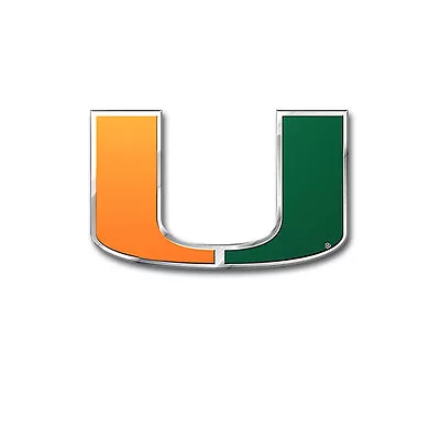 New NCAA Miami Hurricanes Car Truck Aluminum Color 3-D Sticker Decal Emblem • $9.87