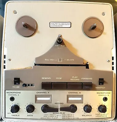 Voice Of Music Tape-o-matic Model 740 Reel-to-Reel Recorder/Player Speakers. • $200
