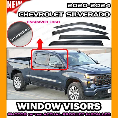 WINDOW VISORS For 2020 → 2024 Chevrolet Silverado Crew / DEFLECTOR VENT SHADES • $42.98