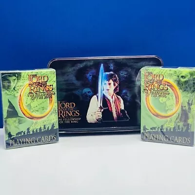 Lord Of The Rings Playing Cards New Tin Fellowship Frodo 2 Decks Hobbit Gandalf • £13.09