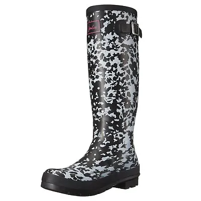 Joules Welly Print Women's Rubber Rain Boots Silver Ditsy • $29.99