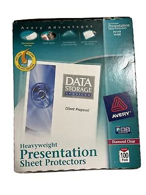 Page Protectors Heavy Weight Box Of 100 Acid Free  Avery 8 1/2 X 11 Sheets • $9.99