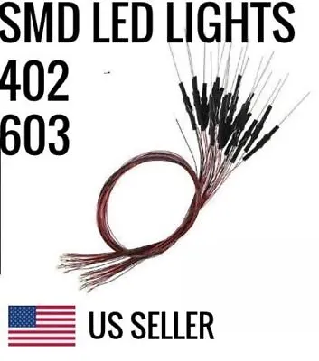 10PCS  9-12V Pre-Wired SMD LED Diode 0402 0603 Micro Mini LEDS Many Colors/sizes • $7.99