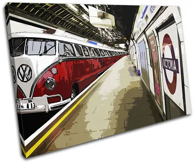 Camper Van Underground  Transportation SINGLE CANVAS WALL ART Picture Print • £39.99