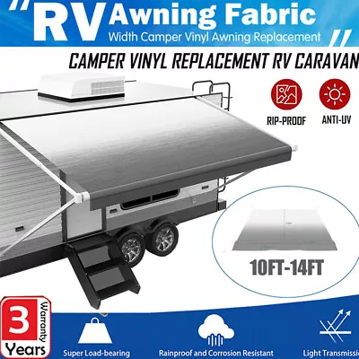 10ft-14ft Awning Vinyl Replacement Fabric Gray Fade Caravan Roll Out Awning AU • $151.90
