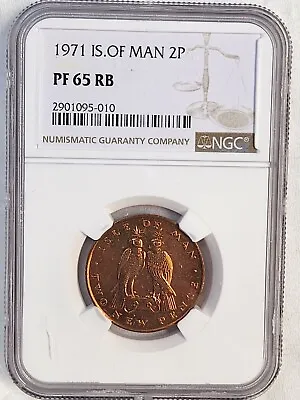 1971 Isle Of Man 2 New Pence Coin NGC PF 65 RB Top Pop! • $9.99