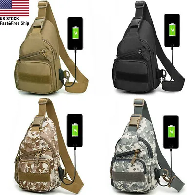 Men's Sling Anti-theft Crossbody Bag Chest Shoulder Messenger Backpack USB Port • $9.49