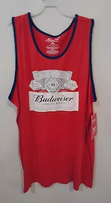 Budweiser Tank Top Mens King Of Beers Sleeveless Retro Logo XL 46-48 Red • $10.99