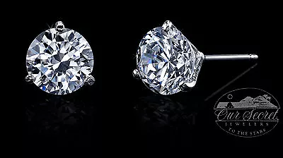 1.5 Ct Martini Screw- Back Earring Top Russian Extra Brilliant CZ • $43