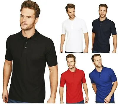 £9.95 • Buy Mens Polo Shirts Short Sleeve Premium Regular Fit Pique Work Casual Plain Top
