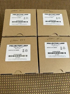 Epson V13H010L60 Projector Lamp Lot Of 4 New In Box ELPLP60 95+ 95 Plus ALL FOUR • $139