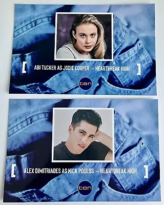 2 X HEARTBREAK HIGH Fan Cast Cards ALEX DIMITRIADES & ABI TUCKER • £19.99