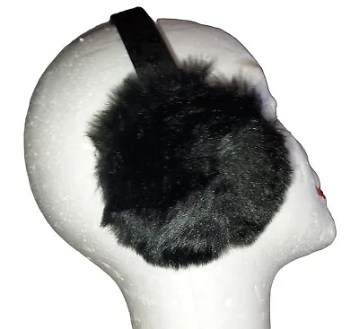 Fownes The Makers Of UGG Plush Faux Fur Black Earmuffs & Black Leopard Band • $23.99