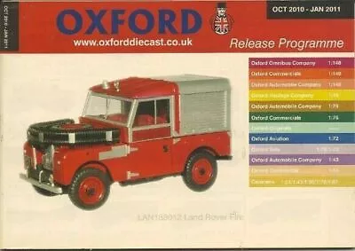 £1.05 • Buy Oxford Diecast Catalogue 2010 October 2010 - January 2011 Landy Fire