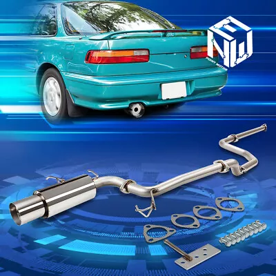 For 90-93 Acura Integra LS RS GS 4.5 Muffler Round Tip SS Catback Exhaust System • $145.98