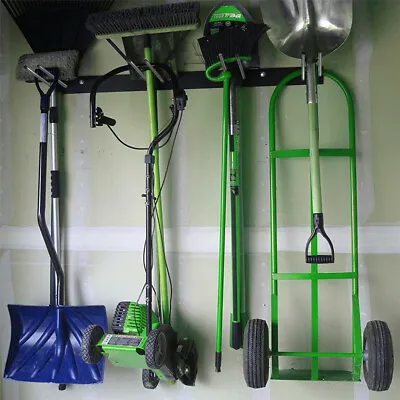 Heavy Duty Wall Mount Garden Yard Garage Tools Organizer Hanger Rake Bars Rack • £16.98