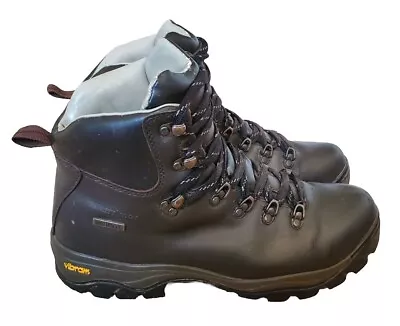 KARRIMOR KSB Boots Mens Uk 8 Eu 42 Black Leather Vibram Soles Hiking Waterproof • £34.95