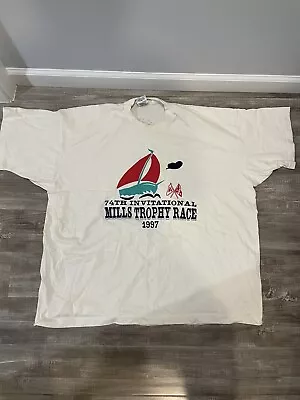 Vintage 1997 74th Invitational Mills Trophy Race T Shirt Size XXXL Made In USA • $17.95