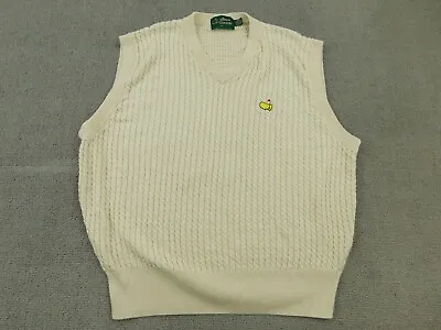 $29.99 • Buy Amen Corner Sweater Men Medium Beige Masters Sleeveless Golf Vest V-Neck Silk M