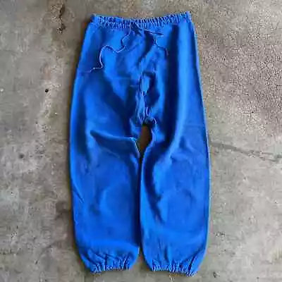 Vintage 80s Land's End By Champion Vibrant Blue Reverse Weave Sweatpants • $19.99