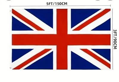Great Britain  Union Flag  5 Foot X 3 Foot   Rangers  Chelsea Linfield Flag • £4.99