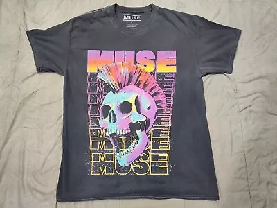 Muse T-Shirt Mohawk Skull Band Official Grey Oversized T Shirt Unisex Size Small • $14.99