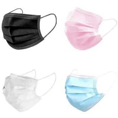 1-500 Face Mask 3-Ply Breathable Disposable Non Medical Pink Blue Surgical Mask • £69.99