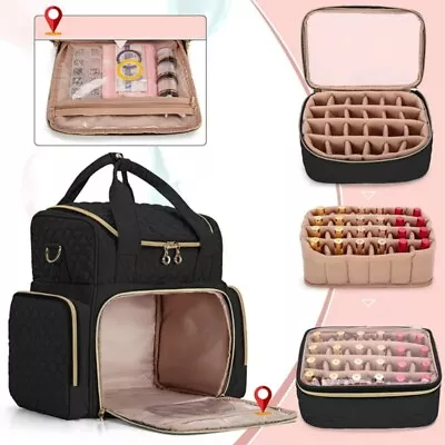 3 Layers Nail Polish Organizer Nail Polish Carrying Bag For Makeup Tools Storage • $41.79