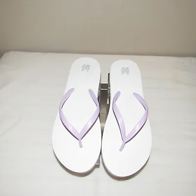 Victoria's Secret Slip On Flip Flop Sandal Shoe White/Purple 9 L NWOB • $15.99