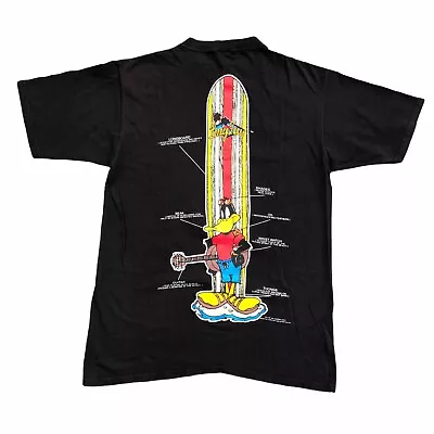 Men's Medium Looney Tunes Double Sided T-Shirt Daffy Surfboard Longboard Vintage • $23.10