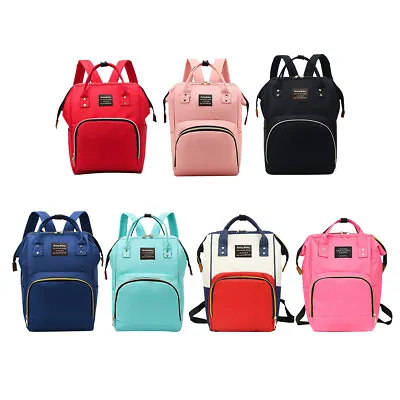 Diaper Mummy Bag Maternity Backpack W/ Insulated Bottle Pocket For Travel • £14.98