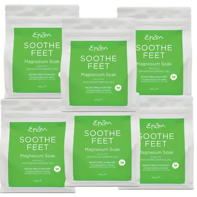 £28.85 • Buy 6x Epzen Soothe Feet Magnesium Soak 450g 100% Natural Essential Oils - Foot Bath