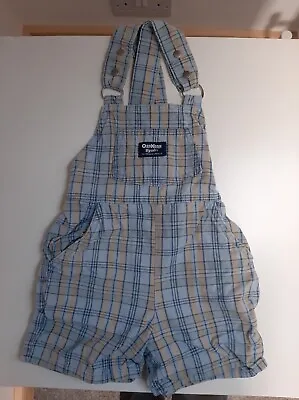 Vintage OshKosh Plaid Overalls Toddlers Made In USA 3-4 Years • £20