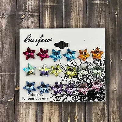 NEW 9 Pairs Of Star Stud Earrings - Rainbow Multi Color  - Multi Pack Earrings • $5.50