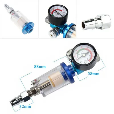 New Mini Air Pressure Regulator Gauge Spray Gun In-Line Water Trap Air Filter • $15.99