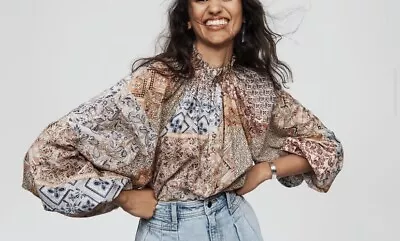$45 • Buy Witchery Print Raglan Blouse Size 8