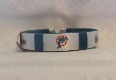 Miami Dolphins Team Colored And Logo Nylon Fan Bracelet Name And Logo Fits Most • $5.95