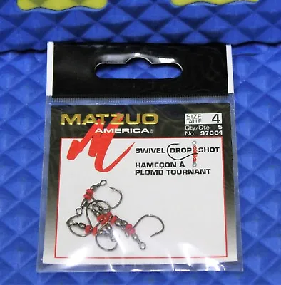 Matzuo America Swivel Drop Shot Hook Size 4 5-Pack 97001-4 Black Chrome • $3.50