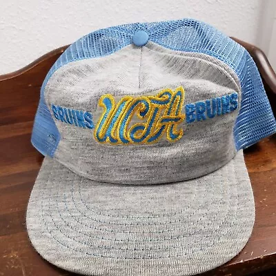 VINTAGE UCLA Bruins Hat Cap Snapback Gray Mesh Trucker USA Mens Adjustable • $48.88