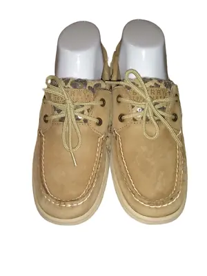 Sperry Top-Sider Angelfish Womens Size 7.5M Boat Shoes Loafers Leopard Print • $16