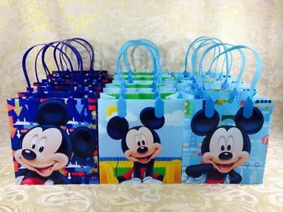 Disney Mickey Mouse Licensed 12x Party Favor Reusable Goodie Medium Gift Bags 8  • $18.99