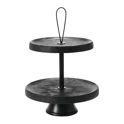 12  X 12  Wood 2-Tier Tiered Dessert Stand  Black • $37.99