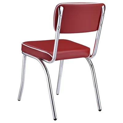 Coaster Retro Dining Side Chair In Red And Chrome (Set Of 2) • $159.20